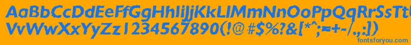 ChantillyrandomBolditalic Font – Blue Fonts on Orange Background