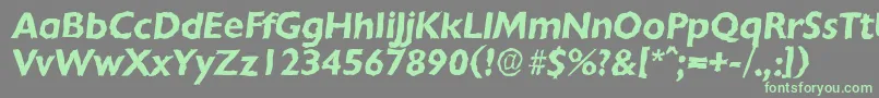 ChantillyrandomBolditalic-Schriftart – Grüne Schriften auf grauem Hintergrund