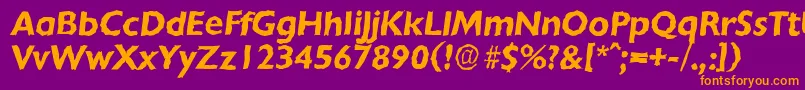ChantillyrandomBolditalic Font – Orange Fonts on Purple Background