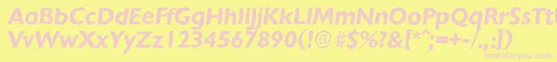 ChantillyrandomBolditalic Font – Pink Fonts on Yellow Background