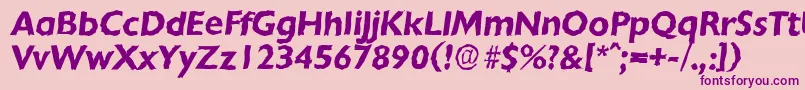 ChantillyrandomBolditalic Font – Purple Fonts on Pink Background