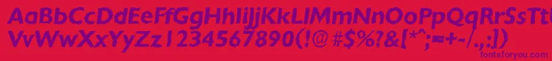 ChantillyrandomBolditalic-Schriftart – Violette Schriften auf rotem Hintergrund