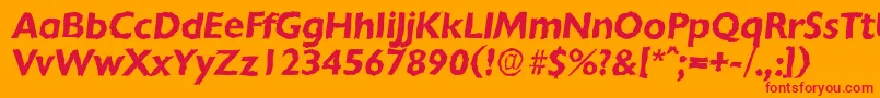 ChantillyrandomBolditalic Font – Red Fonts on Orange Background