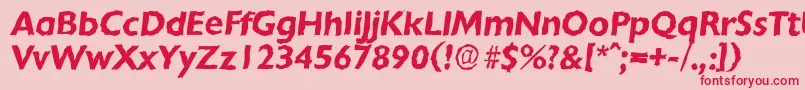 ChantillyrandomBolditalic-Schriftart – Rote Schriften auf rosa Hintergrund