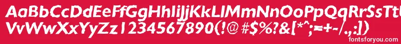 Czcionka ChantillyrandomBolditalic – białe czcionki na czerwonym tle