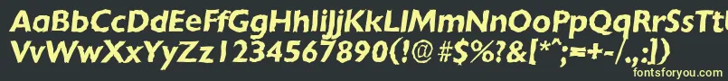 フォントChantillyrandomBolditalic – 黒い背景に黄色の文字