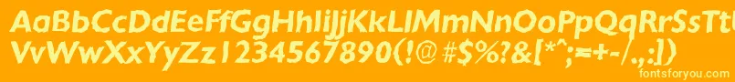 ChantillyrandomBolditalic Font – Yellow Fonts on Orange Background