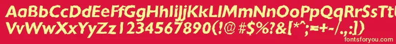 ChantillyrandomBolditalic Font – Yellow Fonts on Red Background