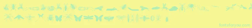 GrissomFree-Schriftart – Grüne Schriften auf gelbem Hintergrund