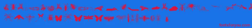 GrissomFree-Schriftart – Rote Schriften auf blauem Hintergrund