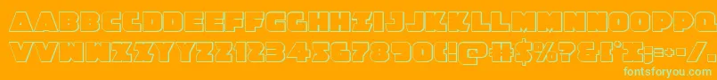 Police Jedisf3D – polices vertes sur fond orange