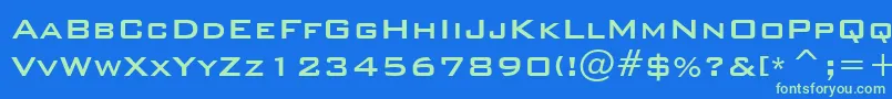 BankgothicMdBtMedium Font – Green Fonts on Blue Background
