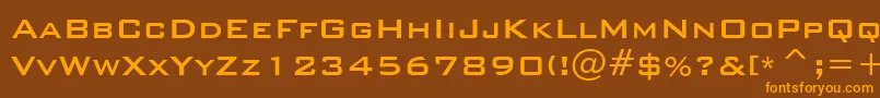 BankgothicMdBtMedium-Schriftart – Orangefarbene Schriften auf braunem Hintergrund