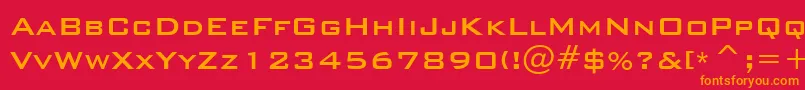 フォントBankgothicMdBtMedium – 赤い背景にオレンジの文字