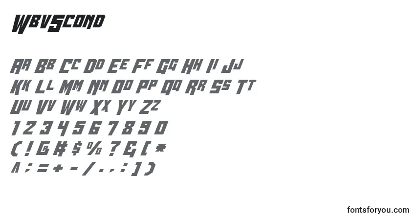 A fonte Wbv5cond – alfabeto, números, caracteres especiais