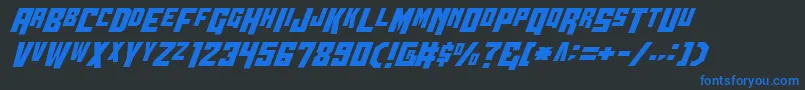 Wbv5cond Font – Blue Fonts on Black Background