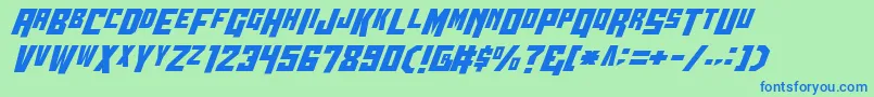 Wbv5cond Font – Blue Fonts on Green Background