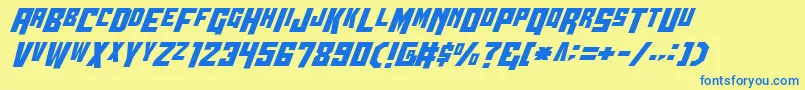 Wbv5cond Font – Blue Fonts on Yellow Background