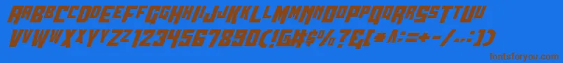 Wbv5cond Font – Brown Fonts on Blue Background