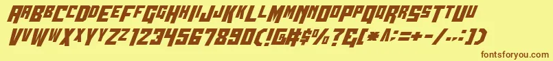 Wbv5cond Font – Brown Fonts on Yellow Background