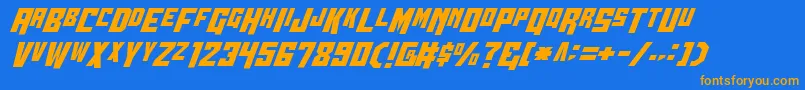 Wbv5cond Font – Orange Fonts on Blue Background