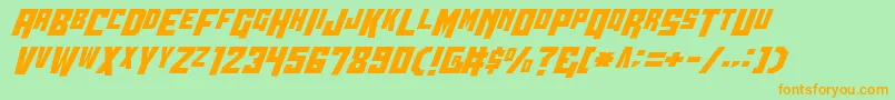 Wbv5cond Font – Orange Fonts on Green Background