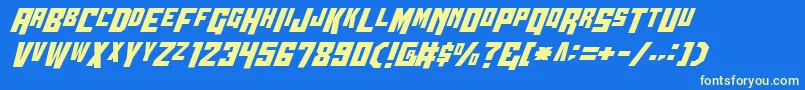 Wbv5cond Font – Yellow Fonts on Blue Background