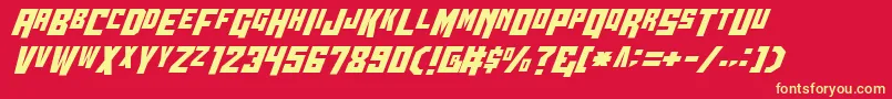 Wbv5cond Font – Yellow Fonts on Red Background
