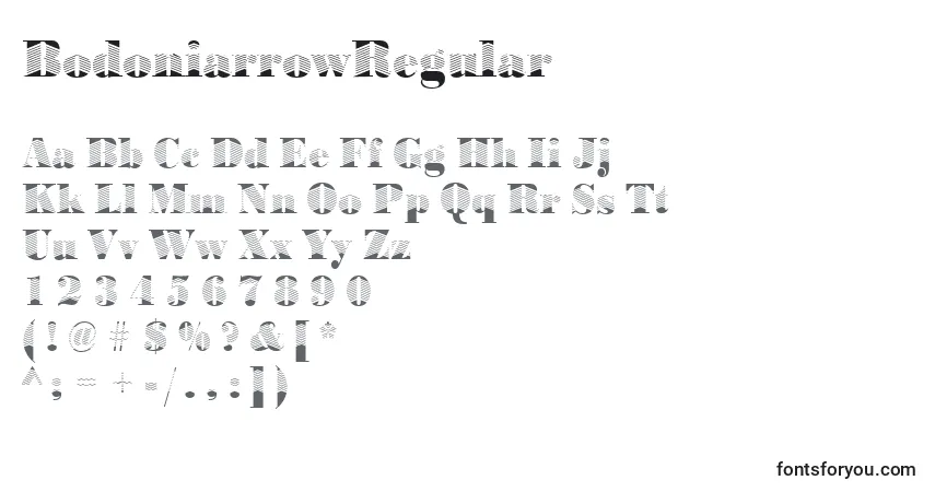 Schriftart BodoniarrowRegular – Alphabet, Zahlen, spezielle Symbole