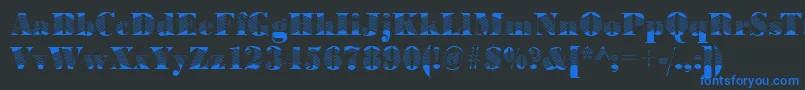 BodoniarrowRegular Font – Blue Fonts on Black Background