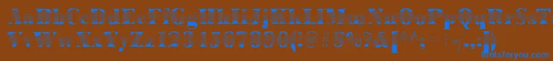 BodoniarrowRegular Font – Blue Fonts on Brown Background