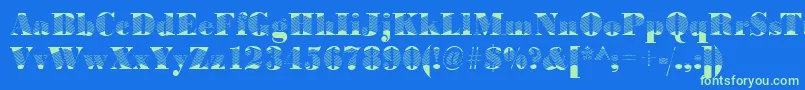 BodoniarrowRegular Font – Green Fonts on Blue Background