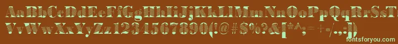 BodoniarrowRegular Font – Green Fonts on Brown Background