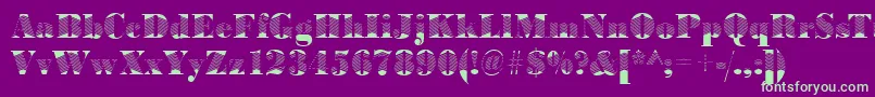 BodoniarrowRegular Font – Green Fonts on Purple Background