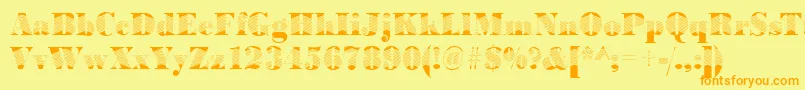 BodoniarrowRegular Font – Orange Fonts on Yellow Background