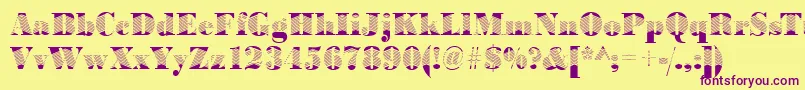 BodoniarrowRegular Font – Purple Fonts on Yellow Background
