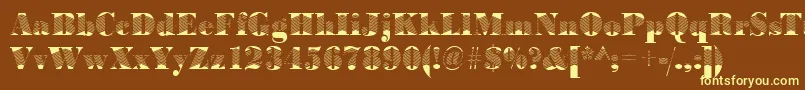 BodoniarrowRegular Font – Yellow Fonts on Brown Background