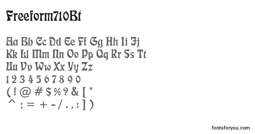 A fonte Freeform710Bt – alfabeto, números, caracteres especiais
