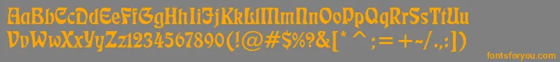 Freeform710Bt-Schriftart – Orangefarbene Schriften auf grauem Hintergrund