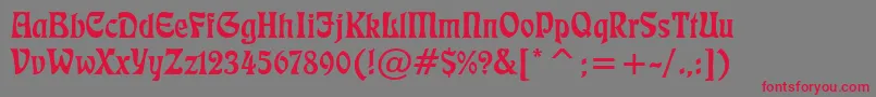 Freeform710Bt Font – Red Fonts on Gray Background