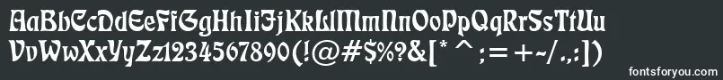 Freeform710Bt-fontti – valkoiset fontit mustalla taustalla