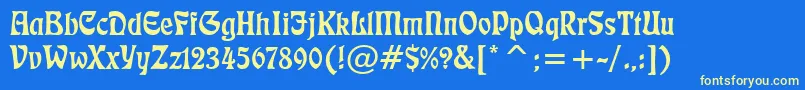 Freeform710Bt Font – Yellow Fonts on Blue Background