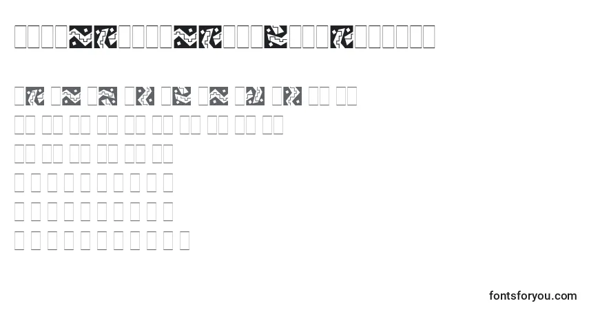 Czcionka ArribaArribaPiLetPlain.1.0 – alfabet, cyfry, specjalne znaki
