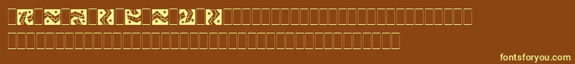ArribaArribaPiLetPlain.1.0-fontti – keltaiset fontit ruskealla taustalla