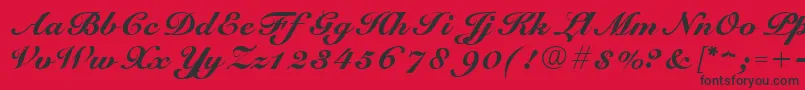 ScriptRoundhandNormal Font – Black Fonts on Red Background