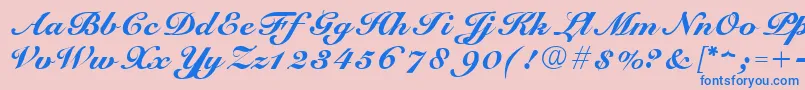 ScriptRoundhandNormal Font – Blue Fonts on Pink Background