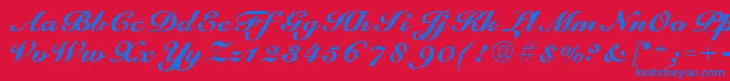 ScriptRoundhandNormal Font – Blue Fonts on Red Background