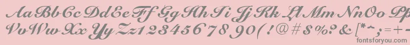 ScriptRoundhandNormal-Schriftart – Graue Schriften auf rosa Hintergrund