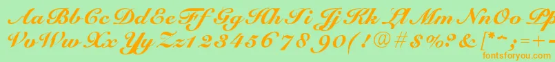 ScriptRoundhandNormal Font – Orange Fonts on Green Background