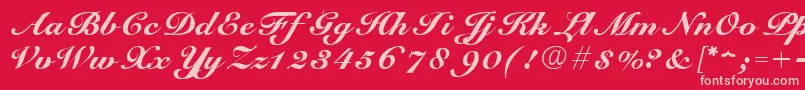 ScriptRoundhandNormal Font – Pink Fonts on Red Background